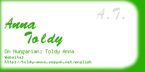 anna toldy business card